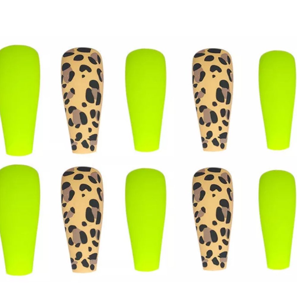 Press on Nails, Leopard & Yellow
